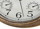 12inch Wall Clock,Retro Waterproof Clock with Displays Thermometer&Hygrometer,Noise-Free Clock for V1369-AZ3-W-11767