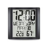Digital Wall Clock Desk Clock with Temperature Humidity Date Week Large Display Calendar Battery V1370-AZ4-06046