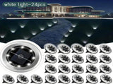 solar ground disk lights, outdoor lighting Australia, 8 LED lights, stainless steel solar lights, V1106-124-56785-WHI-12PCS