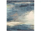 City Blue Rug 280 x 190cm - Contemporary Design with Hand-Carved Short Pile V178-69100