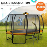 Kahuna Trampoline 8 ft x 14 ft Oval with Basketball Set - Orange TRA-FJP-OVL-814-BB