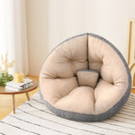 Artiss Floor Lounge Sofa Bed Chair Foldable Washable Beige FLOOR-SBL-180LIN-GYBG