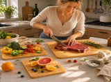 6 Pcs Bamboo Cheese Cutting & Serving Board Set Moso Bamboo, Reversible, BPA-Free V1181-KC0010X2