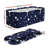 Weisshorn Foldable Bathtub PVC SPA Bucket Inflatable Cushion 134x65cm Star Navy FB-PVC-B-140-NA
