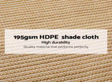 Instahut 90% Shade Cloth 1.83x30m Shadecloth Sail BE SH-CL-DL-183X300-195-BE