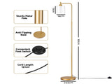 Artiss Floor Lamp Modern Industrial Standing Light with Clear Glass Shade, GoldMetal Tall Lamp for FL-SF-JF5470-GD