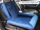 Navy blue Plush Dog Car Booster Seat - 2-in-1 Travel Bed for Small Dogs with Washable Cover V888-ELOSUNG34332