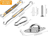 Shade Cloth Mounting Set - 42-Piece - Stainless Steel - Hardware Kit for Sun Sail - For Rectangular V1188-MS101-02188-1