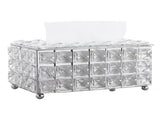 Facial Tissue Holder Light Luxury Crystal Metal Silver Tissue Dispenser Box for Living Room V1294-YM0521-3117230008311