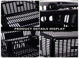 1Pc Multipurpose Black Plastic Storage Basket with Handles for Grocery and Seasoning Storage V1366-AZ2-W-19444