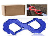 red heavy-duty S-shaped trailer tow hook, G80 steel, 14968.55 kg load capacity, off-road rescue, V1102-796-62674-BLU-S