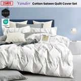 Ardor 250TC Vander Cotton Sateen Quilt Cover Set Queen V442-INT-QUILTCS-250TCVANDER-WHITE-QS