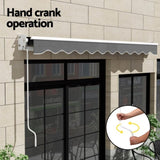 Instahut Retractable Folding Arm Awning Manual Sunshade 4Mx2.5M Grey AWN-B-ARM-40X25-GREY