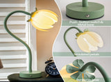 Green LED Tulip Desk Lamp - Flexible Gooseneck, Decorative Flower Table Light V888-ELOSUNG26321