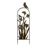 Arched Garden Stake w Yellow Flowers 91cm V637-71312STK