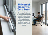 1 Set Adjustable White Sliding Glass Door Bar, Multifunctional Carbon Steel Support for Home Use V1366-AZ2-W-17624