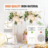 2PCS 31.5inch/80cm High Wedding Flower Stand, Metal Vase Column Geometric Centerpiece Stands, Gold V952-HLHJLFTJXKWCGALT3V0