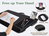 Portable Laptop Desk with Device Ledge, Mouse Pad and Phone Holder for Home Office V178-84810