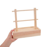1Set Portable Wooden Yarn Organizer with Builtin Needle Box Double Layer Yarn Holder V1192-AZ-W-24841
