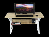 Wood & Metal Computer Desk with Shelf Home Office Furniture V63-834371