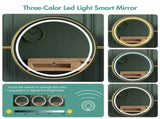 Dressing Table Stool Set in White & Gold with LED Lights and Charging Station V178-59323