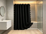 Long Scalloped, Heavy Duty Washable Waterproof Cloth Curtains, Heavy Duty Fabric V1366-AZ2-W-23582
