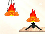 LED Halloween Jack-o'-Lantern Flame Effect Lamp with Dancing Silk Fabric Flame, Rechargeable V1341-ZY-HDWH5XQB-ORANGE-ORANGEFLAME