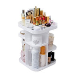360 Rotating Makeup Organizer, Large Capacity Cosmetic Storage for Bedroom and Bathroom, White V1188-MS-617-113