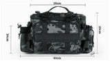 Camouflage Fishing Tackle Bag, Water-Resistant Fishing Gear Storage Bag with Handle, Outdoor V1237-ZY-924-035