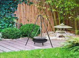 Tripod Garden Fire Pit BBQ Cast Iron & Steel Round Outdoor Fire Bowl V63-838851