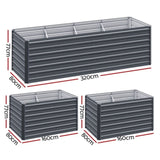 Green Fingers 2-in-1 Raised Garden Bed Kit, 320cm/160cm 77cm Extra Deep Ergonomic Planter Box GARDEN-ALUMGR-16-FC2