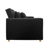 Suri 3-in-1 Convertible Lounge Chair Bed by Sarantino - Black SOFA-YGG-7001-LNN-BLK