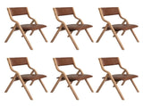 Levede 6x Dining Chairs Foldable PU Tan CH1099-2-TANX3