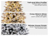 Christabelle Snowy Dorchester Pencil 2.3m 7.5ft Christmas Tree Pine Cone LED 112_NATSD75P