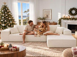 Artiss Modular Sectional Sofa 4-Seater L-Shaped Boneless Sofa Bed Chaise Lounge SB-C-CHEN-L-WH-AB