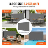 Retractable Side Awning, 160X300m Aluminum Outdoor Privacy Screen, 280g Polyester Water-proof V952-ZYPF160X300CMGY01V0