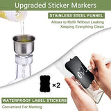 2 Pack Glass Olive Oil and Vinegar Dispenser Bottles with Stainless Steel Pourers, Labels, Brush and V1189-LC-AMZ-00248
