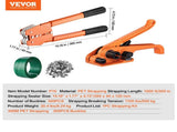 Banding Strapping Kit with Strapping Tensioner Tool, Banding Sealer Tool, 300 m Length PET Band, 300 V952-PETDKZTJ300MT0YJ7V0