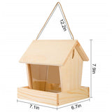 Bird Feeders for Outside Hanging, Wooden Bird Feeder, Outdoor Large Capacity Wood Birdfeeder, for V1366-AZ2-W-23362