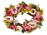 Artificial Decorative Wreath 48.26cm Pink Peony Hydrangea Baby's Breath Floral Wreath Year Round V767-VVR-ZSHHMDHFHL19ICBRDV0