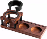 Solid wood espresso tamper - Adjustable height 51-58 mm Coffee tamper and portafilter holder V1259-DP01-BO-386
