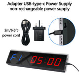 LED Gym Clock Interval Timer, 1.5in Metal Count Down/Up Programmable Stopwatch Adjustable Volume V1370-AZ4-00642