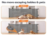 Keezi Retractable Gate Baby Gate Pet Safety Fence Extends up to 400cm Grey SG-400X86-GR