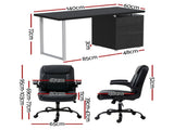 Artiss Computer Desk Executive Office Chairs Sets Black DESK-140M-CHAIR-7023-BK