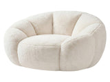 Levede Bean Bag Chair Faux Rabbit Fur Floral Shaped Reading Sofa Chair White BEAN1014-AU