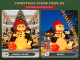 Jingle Jollys Christmas Inflatable Snowman 1.8M Height LED Outdoor Decorations Warm Light XMAS-INF-SNOWMAN-6FT-WW