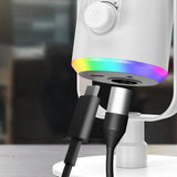 RGB Dynamic Gaming Microphone XLR/USB Interface for PC Streaming Podcast Recording Style 1 V1263-JX-7074-2