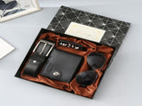 Mens 4Piece Gift Set, Wallet Belt Sunglasses Braided Bracelet, Premium Gift Box, Practical V1188-MS-820-002