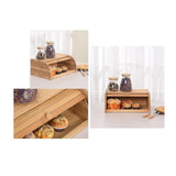 Bamboo Bread Bin Storage Box Kitchen Loaf Pastry Container V63-837721