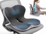 Artiss Ergonomic Seat Cushion with Lumbar for Office Chair, Memory Foam Coccyx and Lumbar LSC-SEATLB-GREY